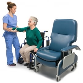 Drop arm recliner with lady